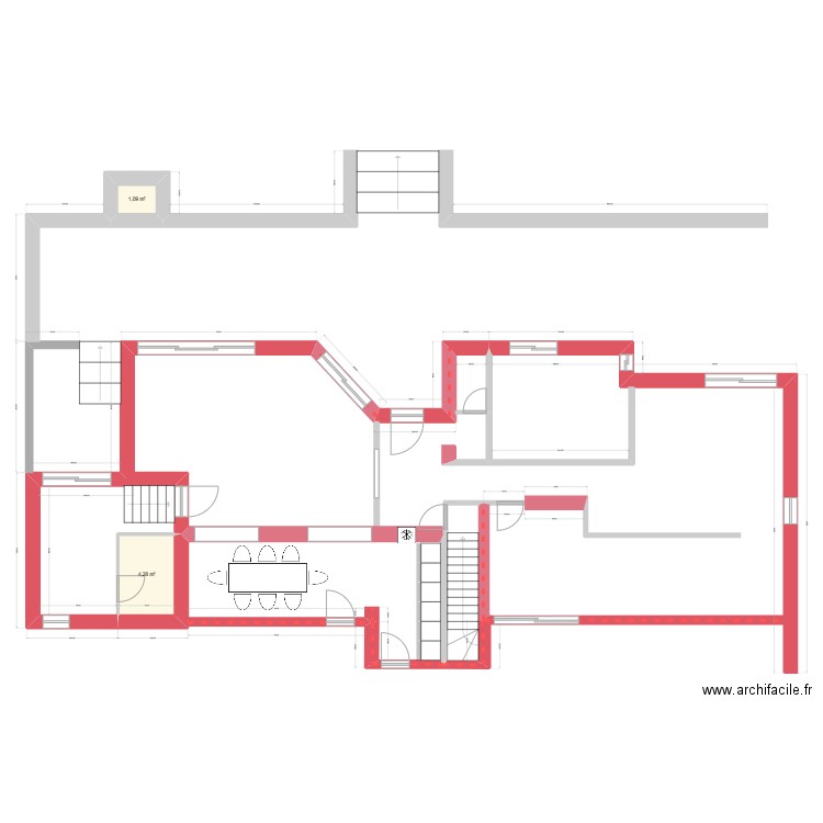 MAISONAIX. Plan de 2 pièces et 5 m2