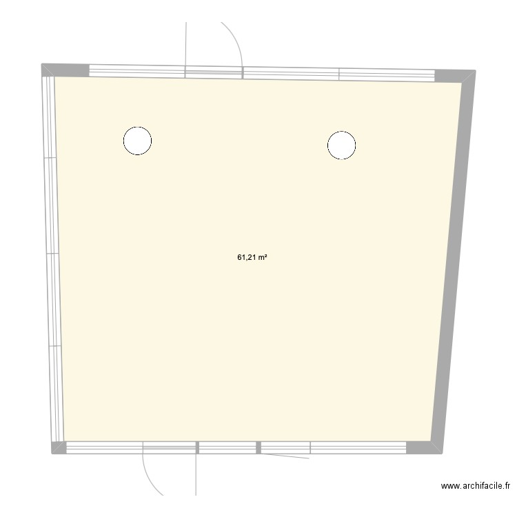 Foyer S5-57. Plan de 1 pièce et 61 m2