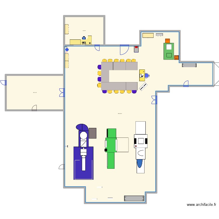 atelier pp. Plan de 3 pièces et 578 m2