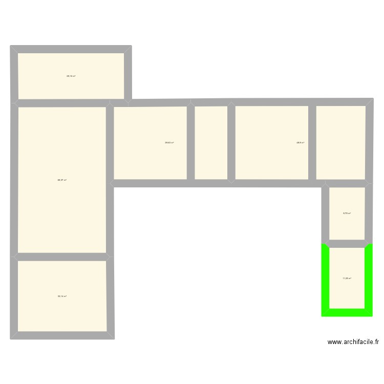 Pouilly RDC. Plan de 7 pièces et 232 m2