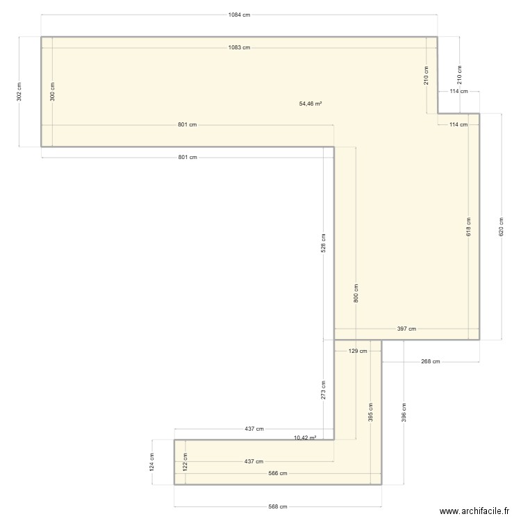 delcloy. Plan de 2 pièces et 65 m2