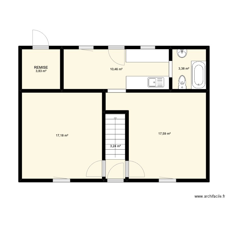 thiarmont 42. Plan de 6 pièces et 56 m2