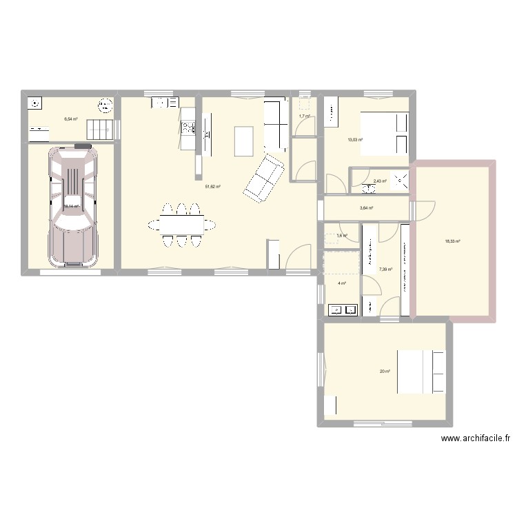 PIERRE. Plan de 12 pièces et 148 m2