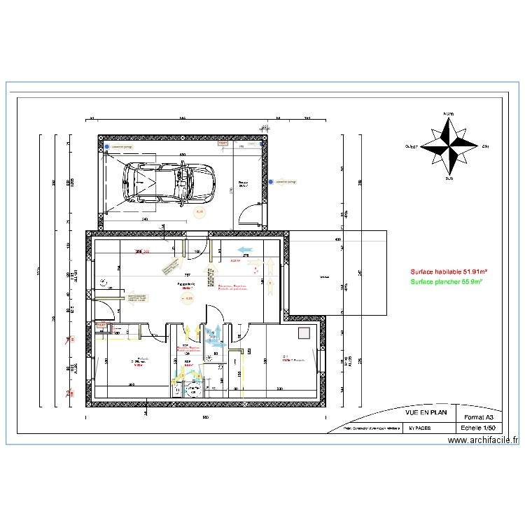 Salle d'eau et WC - Réserves enduits et peintures. Plan de 0 pièce et 0 m2