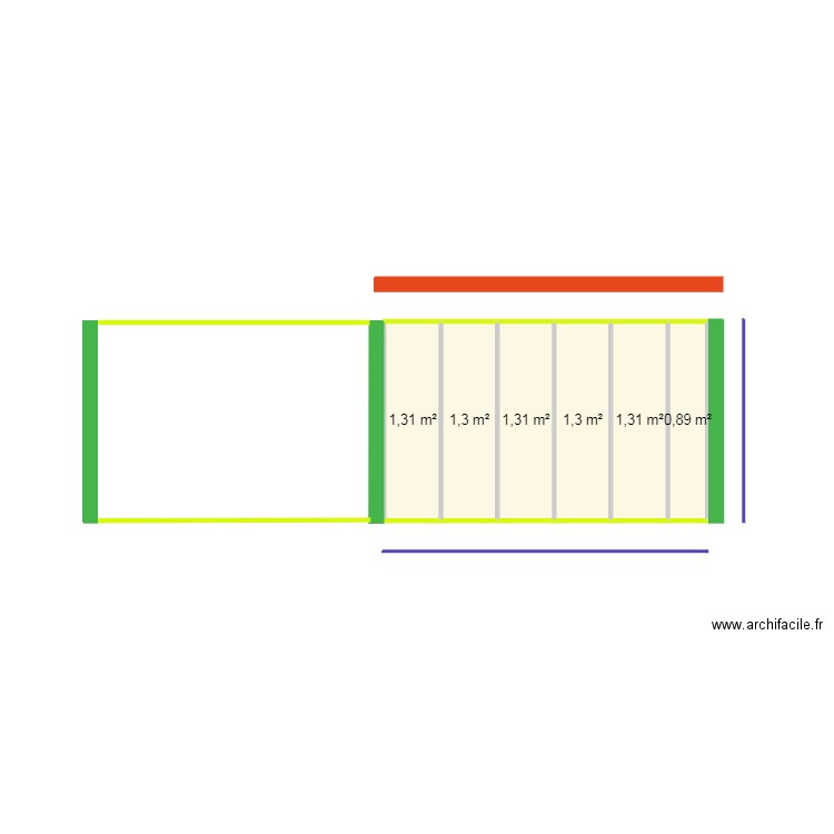 extension2. Plan de 6 pièces et 7 m2