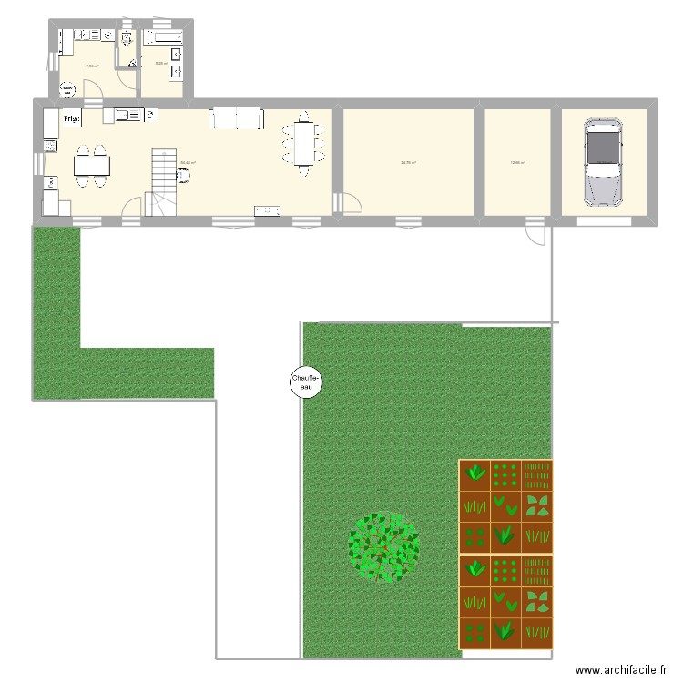 Salle de bains aux bonnes dimensions. Plan de 7 pièces et 123 m2