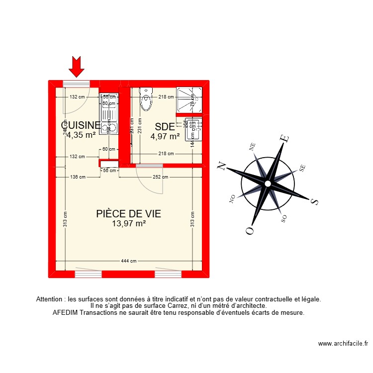 BI18036 -. Plan de 6 pièces et 36 m2