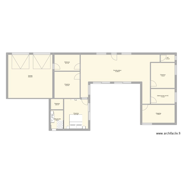 Projet de maison. Plan de 11 pièces et 157 m2