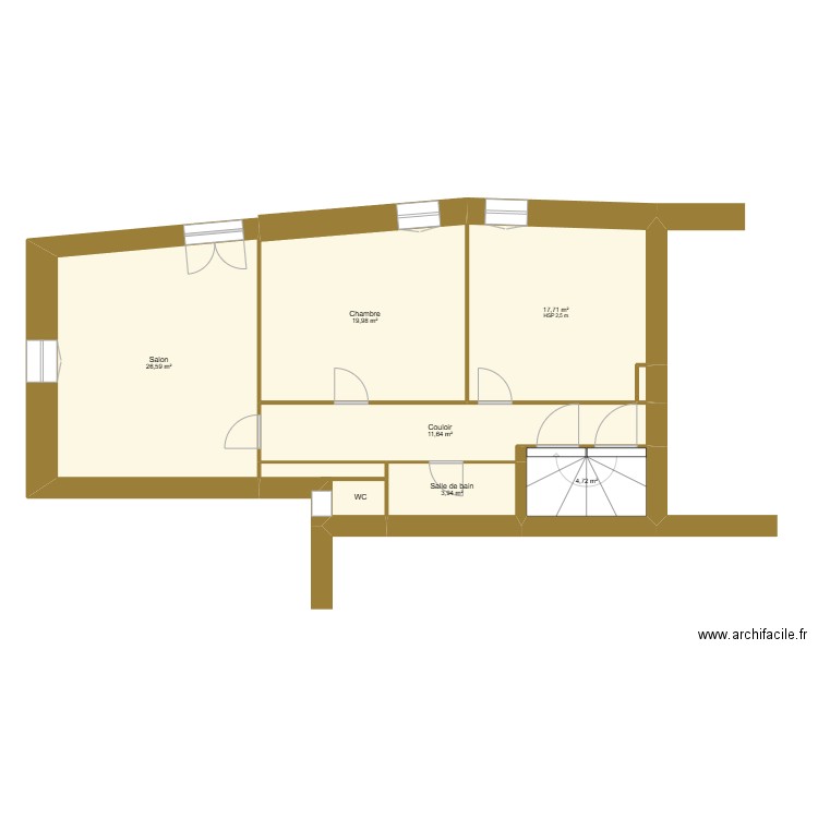 GRASSET - MONPAZIER. Plan de 8 pièces et 87 m2