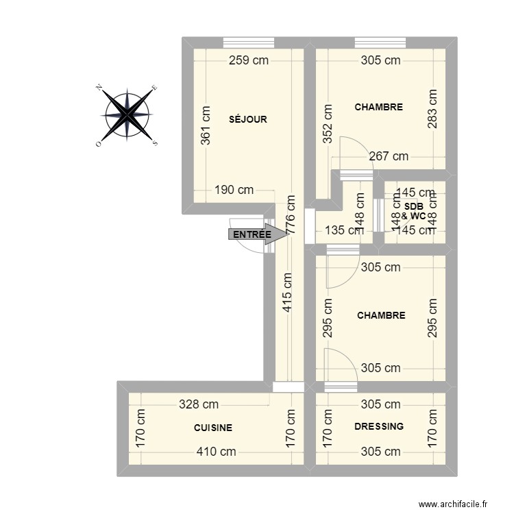 T2 MACCOW. Plan de 7 pièces et 46 m2