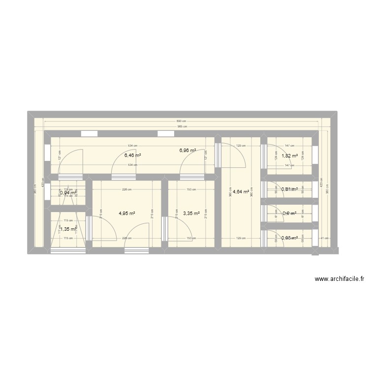 plan maison1. Plan de 11 pièces et 33 m2