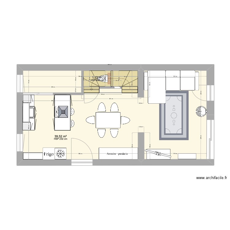 Oriane 2. Plan de 2 pièces et 41 m2