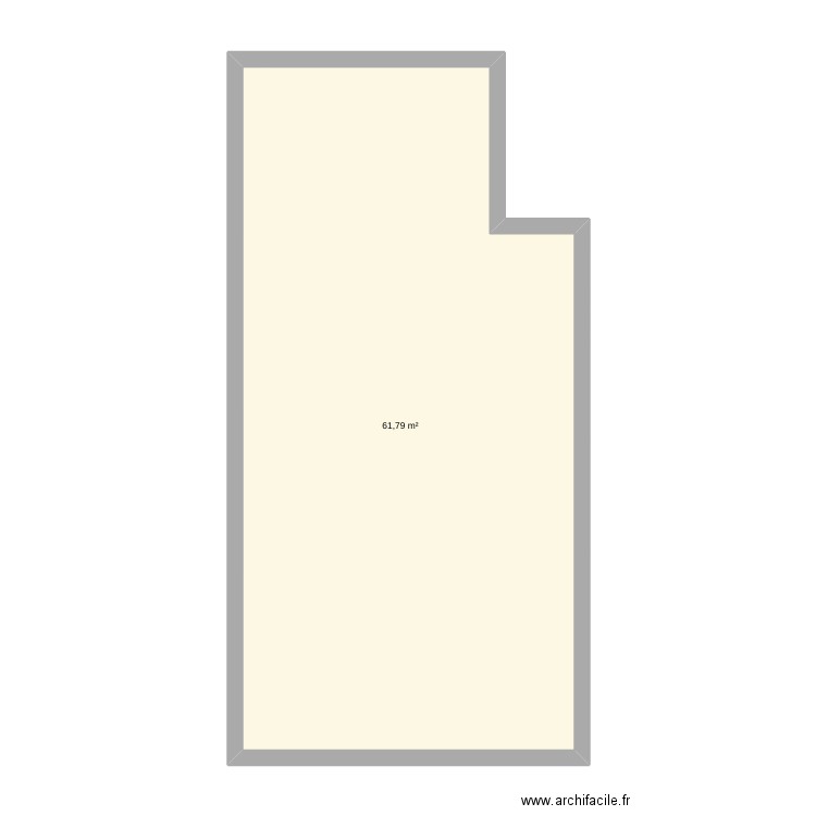 dojo. Plan de 1 pièce et 62 m2