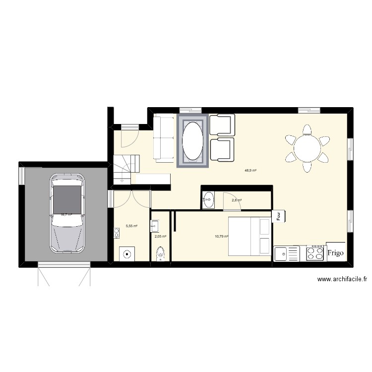 plan maison. Plan de 6 pièces et 87 m2