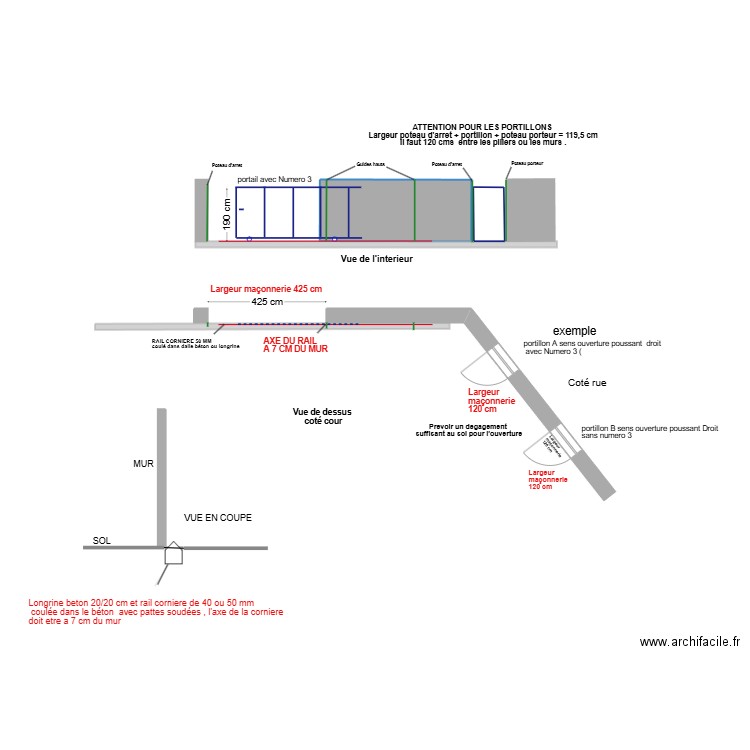 plan pose rail 13. Plan de 0 pièce et 0 m2