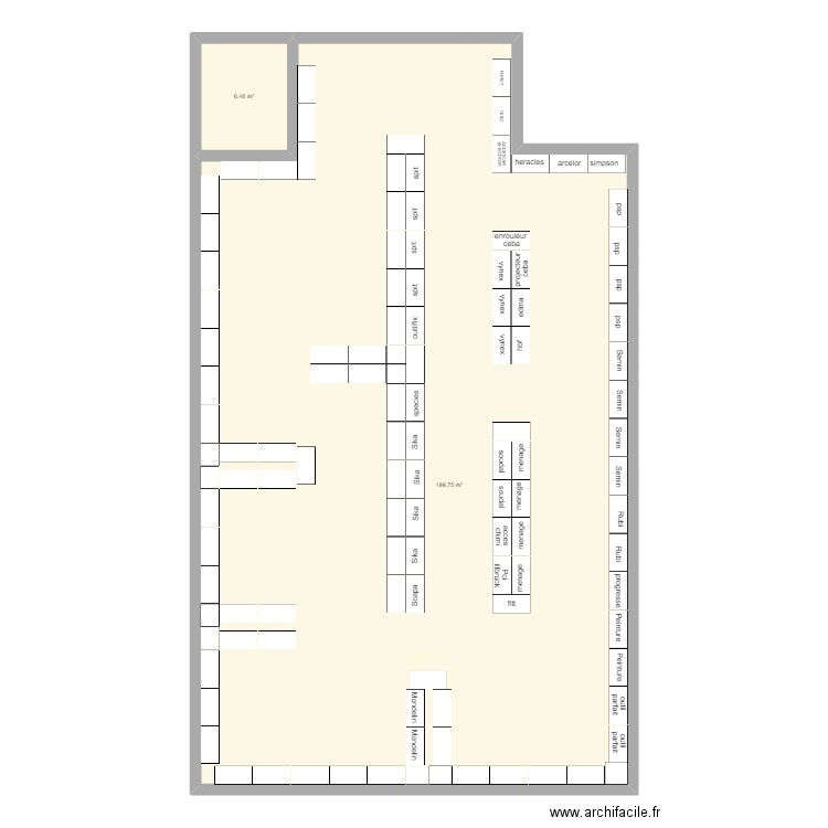 Nimes . Plan de 2 pièces et 206 m2