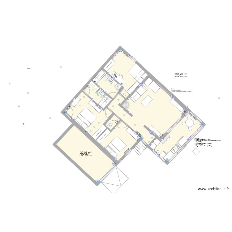 Claude monet 3. Plan de 2 pièces et 129 m2