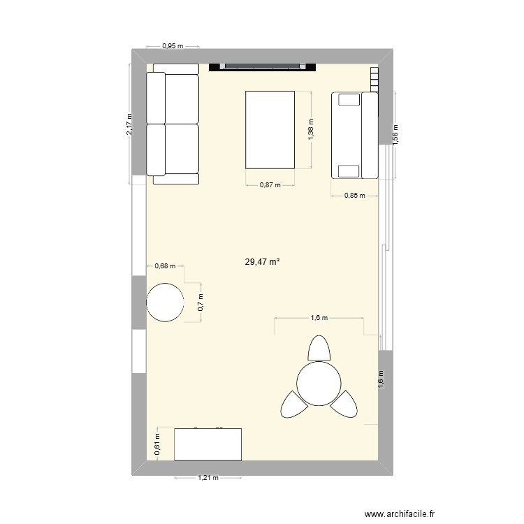 Ernest Gossart. Plan de 1 pièce et 29 m2