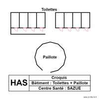 VUE EN PLAN TOILETTE PAILLOTE  CS SAZUE