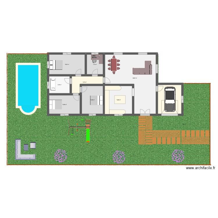 villa. Plan de 9 pièces et 142 m2