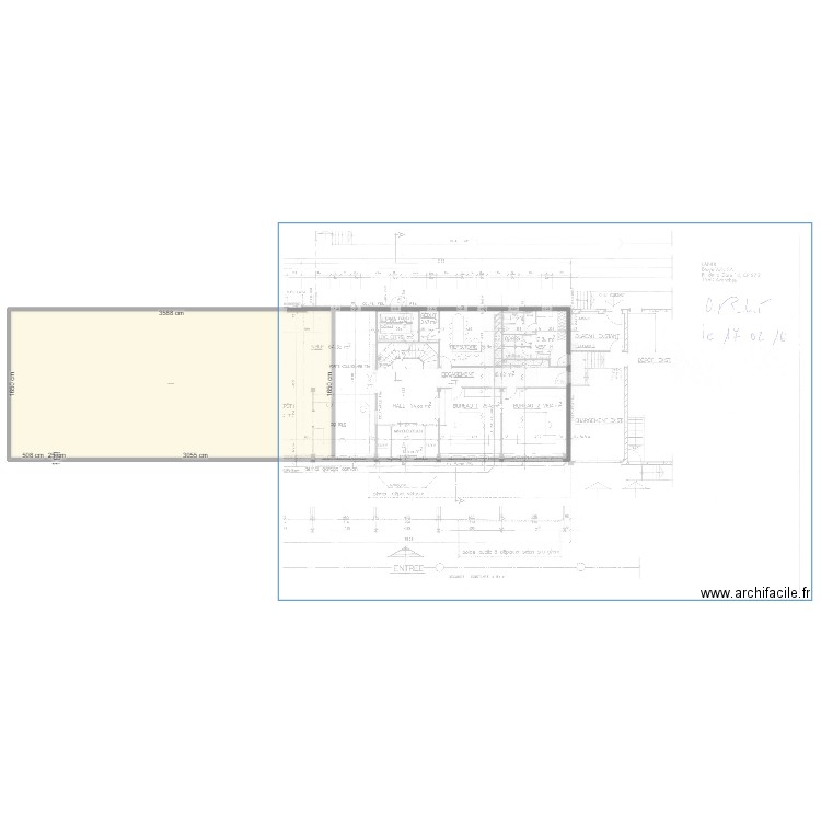 bureau landi. Plan de 2 pièces et 1020 m2