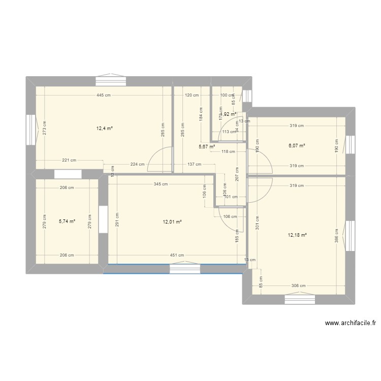 Montsûrs lot 4 décrochement. Plan de 7 pièces et 56 m2