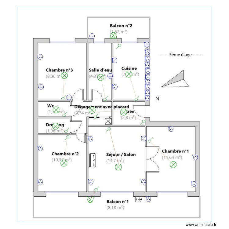 cezard elec. Plan de 0 pièce et 0 m2