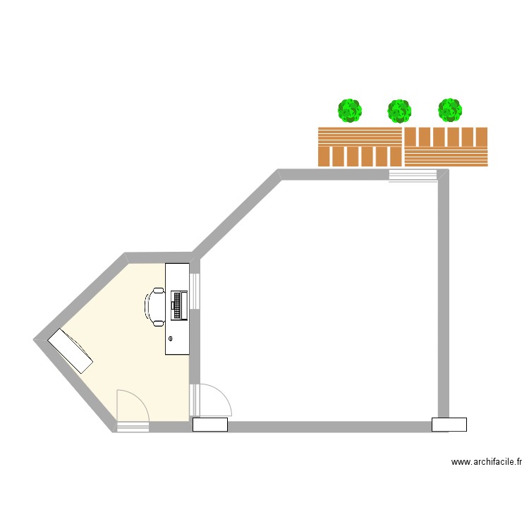 studio 2. Plan de 1 pièce et 10 m2