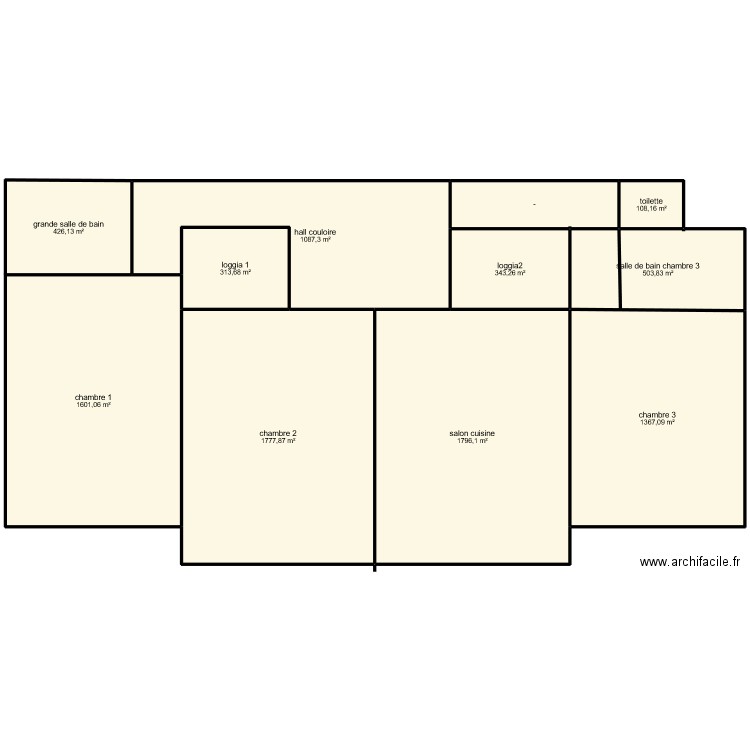 appart actuell. Plan de 11 pièces et 9610 m2