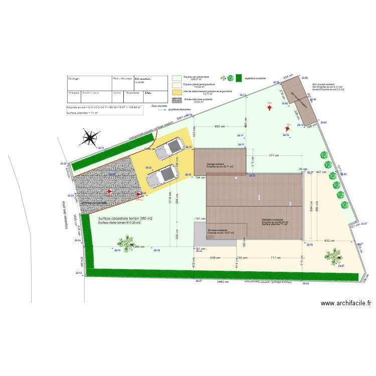 plan de masse existant Rev1. Plan de 8 pièces et 779 m2