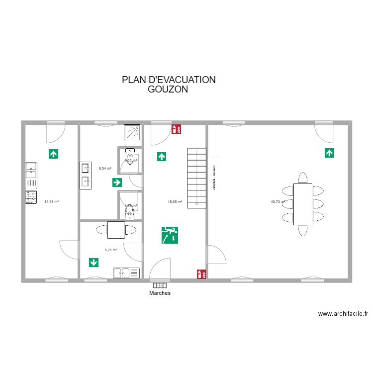 23 GOUZON Table Ouverte. Plan de 7 pièces et 92 m2