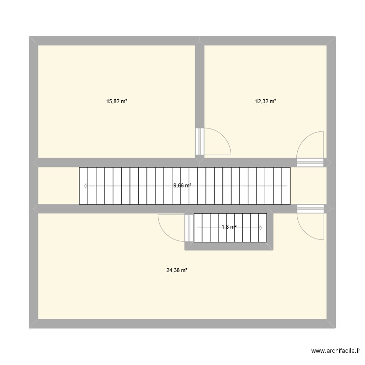 etage kim. Plan de 5 pièces et 64 m2