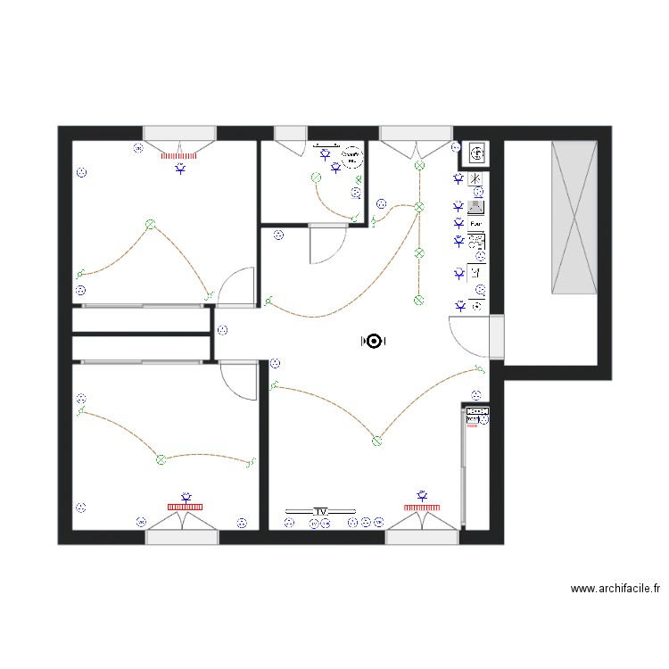 RT 24-140 Cornac R+1 EXE Electricité -3. Plan de 0 pièce et 0 m2