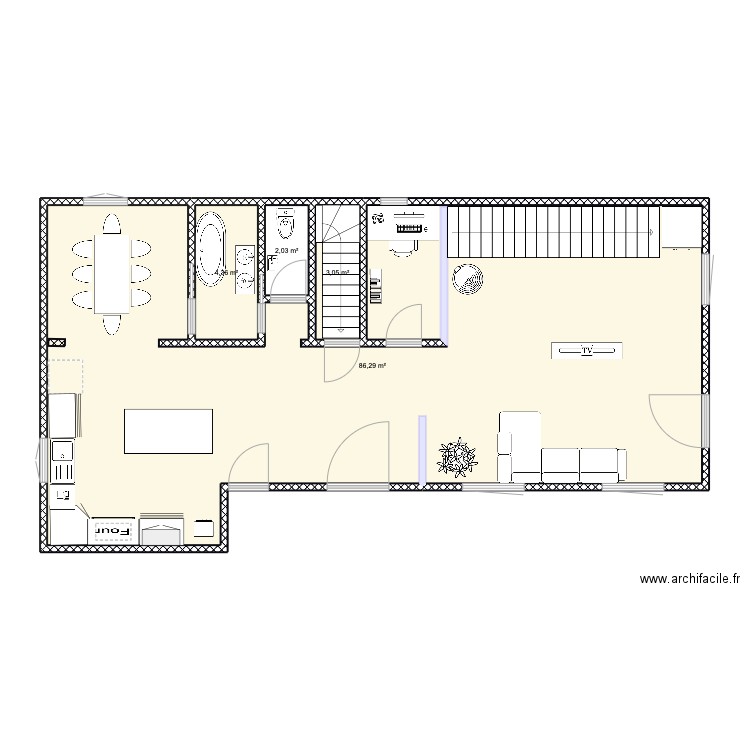 iiii. Plan de 4 pièces et 96 m2