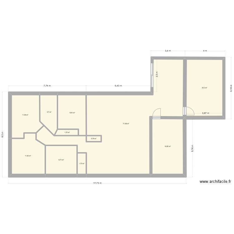 plan maison + extension cuisine vers le jardin. Plan de 11 pièces et 160 m2