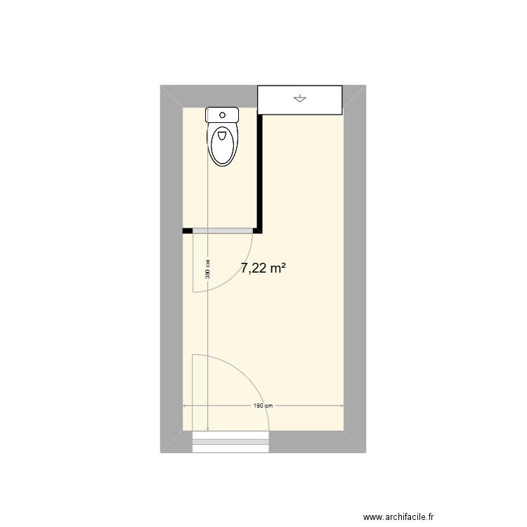 anthony RDC. Plan de 1 pièce et 7 m2