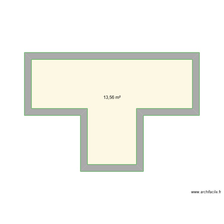 Extension cuisine. Plan de 1 pièce et 14 m2