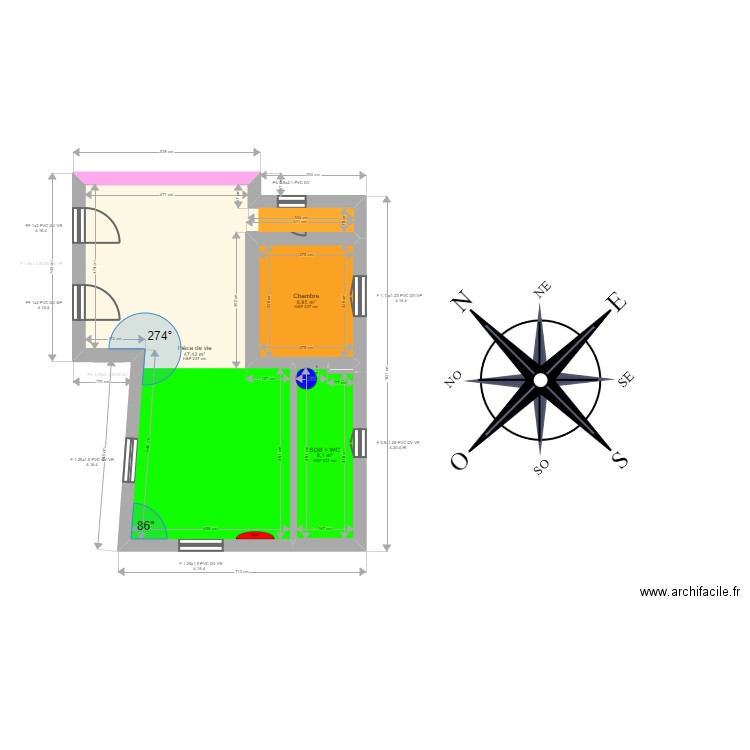 ML24007495 . Plan de 7 pièces et 86 m2