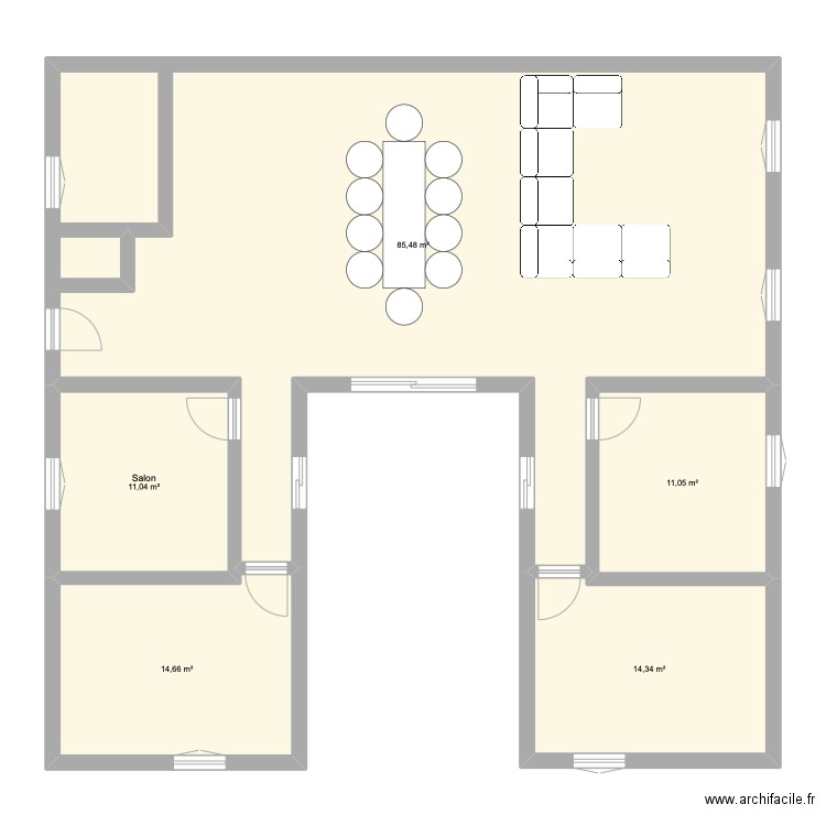 courtacon. Plan de 5 pièces et 137 m2