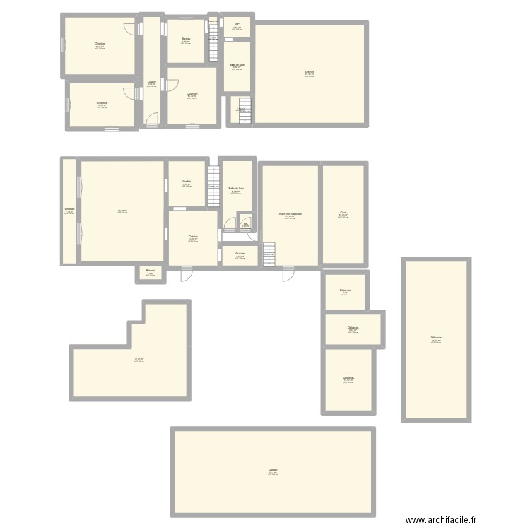 Thoraise. Plan de 26 pièces et 453 m2