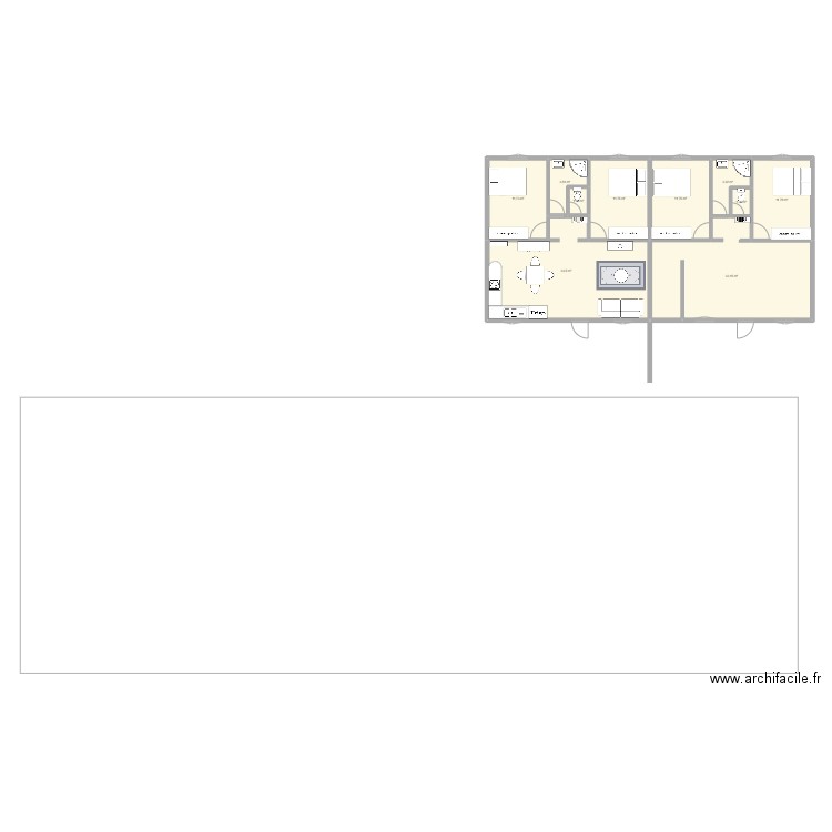 Jumellé. Plan de 10 pièces et 124 m2