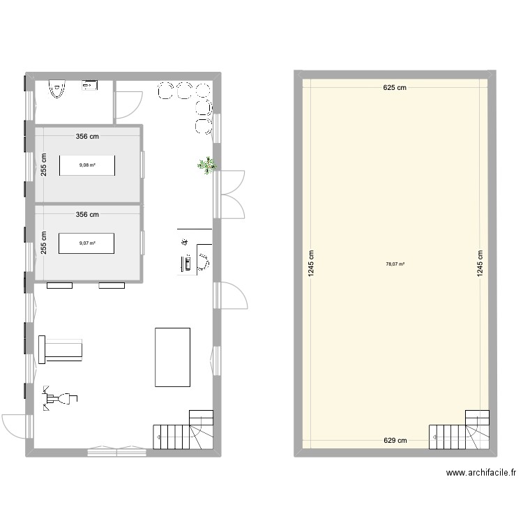 Projet UE32. Plan de 3 pièces et 96 m2