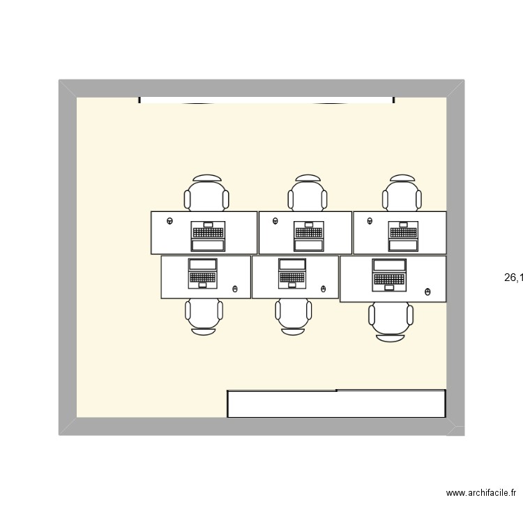 plan bureau de base. Plan de 1 pièce et 26 m2