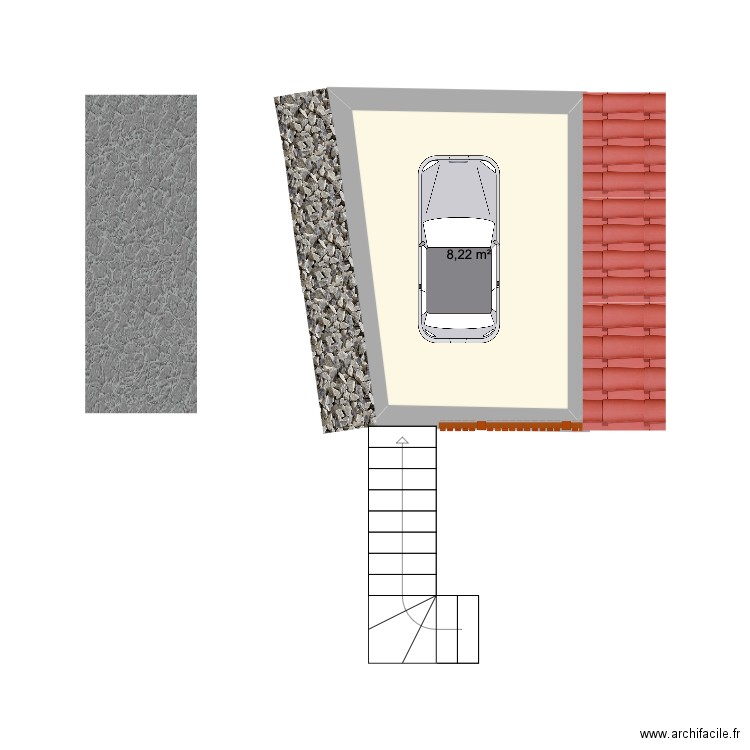 Parking. Plan de 1 pièce et 8 m2