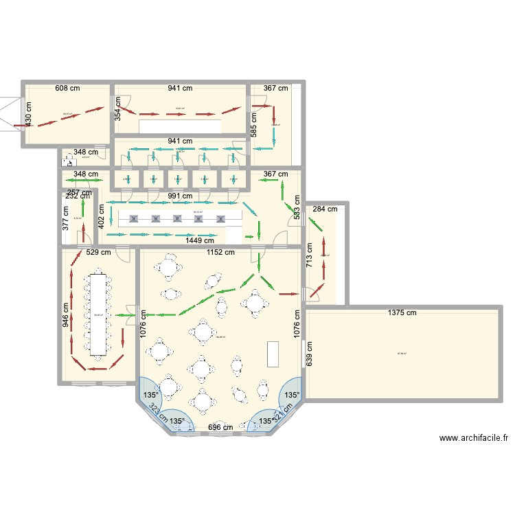 Cuisine palace paris. Plan de 16 pièces et 493 m2