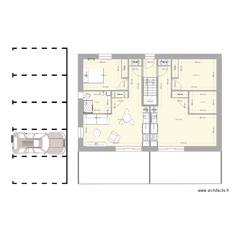 PLAN 2. Plan de 13 pièces et 96 m2