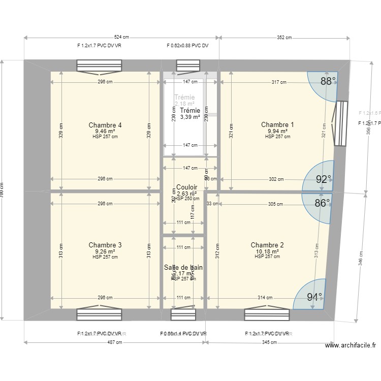 ML24011220. Plan de 15 pièces et 137 m2