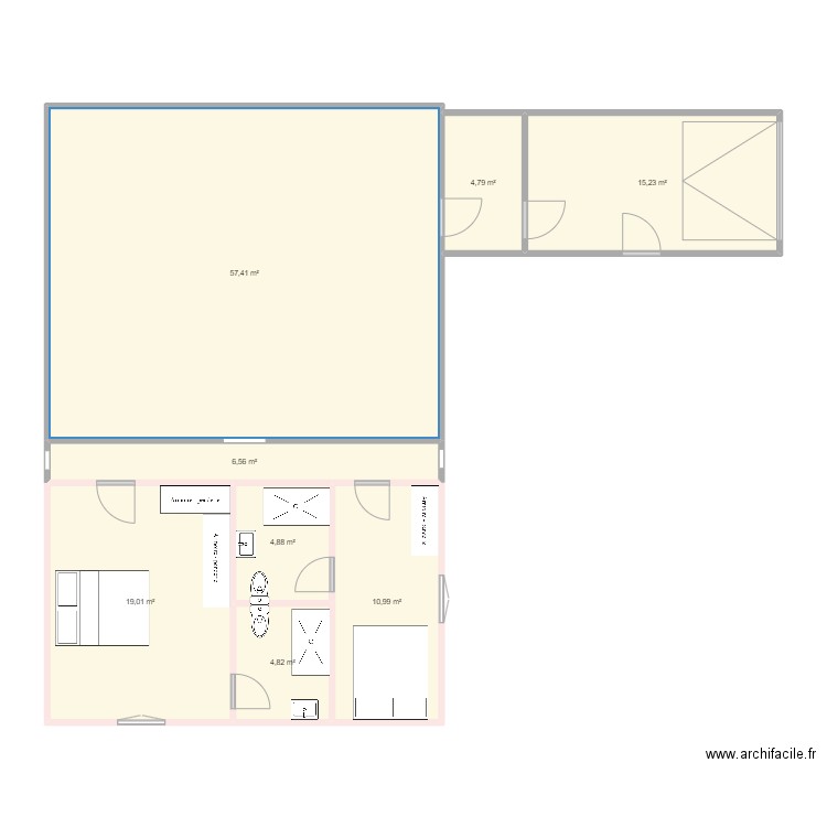 EXTENSION CORBEIL . Plan de 8 pièces et 124 m2