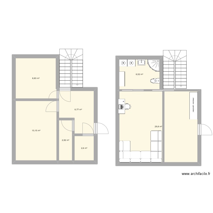 Sous-sol. Plan de 7 pièces et 71 m2