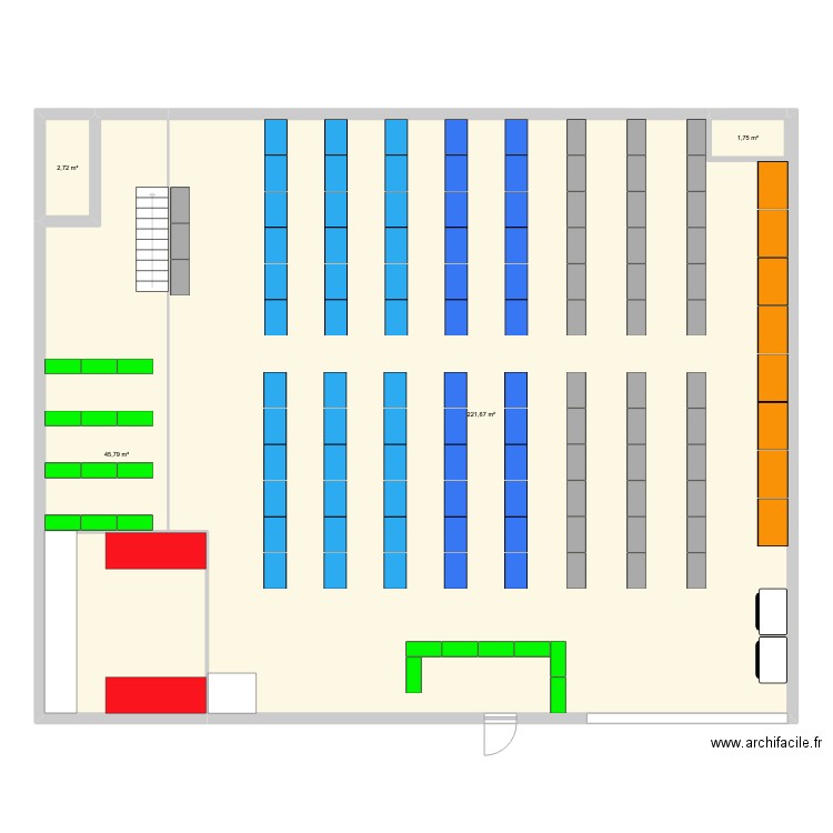 local 280m2. Plan de 4 pièces et 272 m2